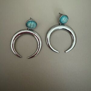 Silver earrings with turquoise stone
